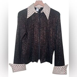 1849 AUTHENTIC RANCHWEAR NWT Slinky Show Jacket Y2K Western Rhinestone Glam XL